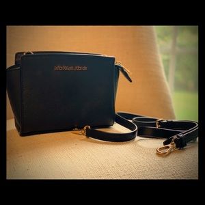 Michael Kors Black Leather Crossbody Bag